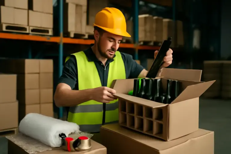 Logistica e imballaggio delle bottiglie di vetro: la precauzione che evita danni in magazzino